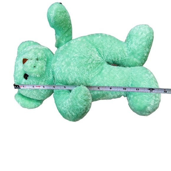 Commonwealth Mint Green Teddy Bear Plush Stuffed Animal Soft Toy 14 Inch - Picture 8 of 8